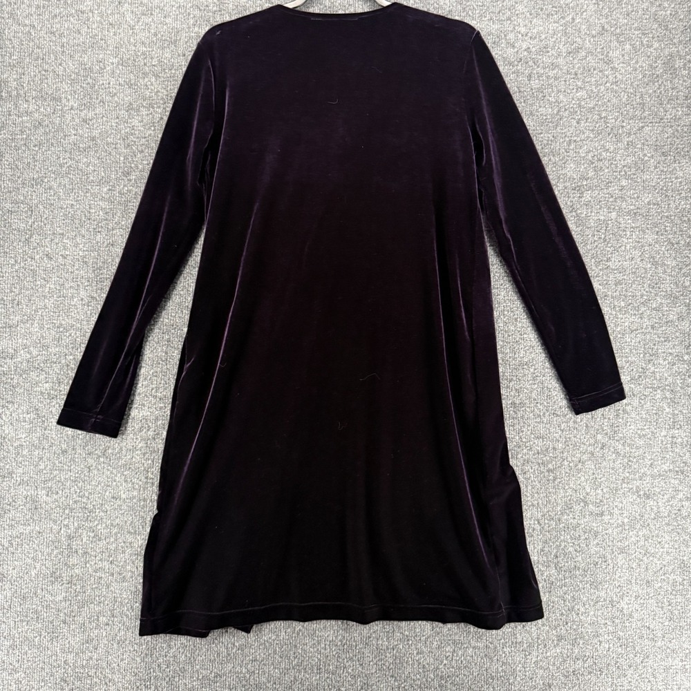 Vintage Carole Little Dress Womens S Purple Velvet Embroidered Kaftan Boho Goth - Picture 3 of 7
